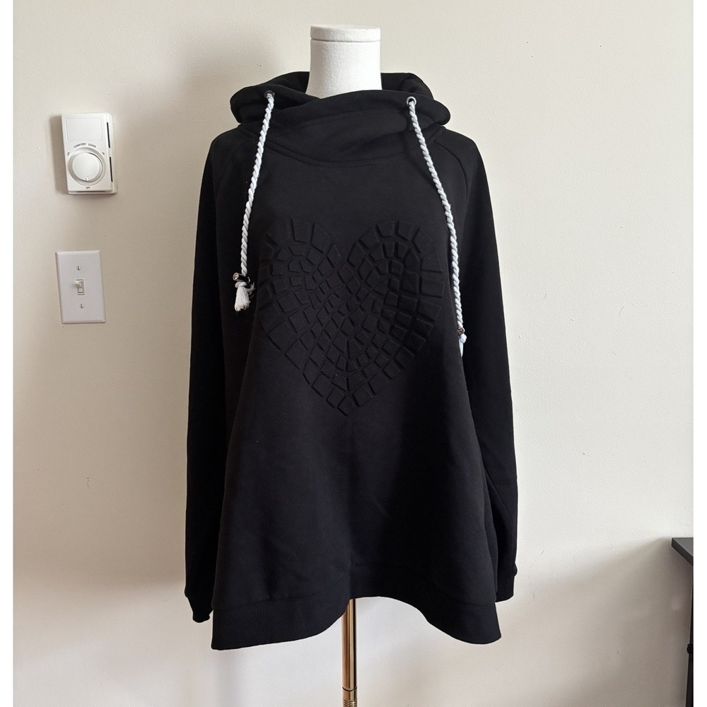 Ulla Popken SweatshirtPlus Size 20/22 Embossed Heart Athlesisure Cotton Casual